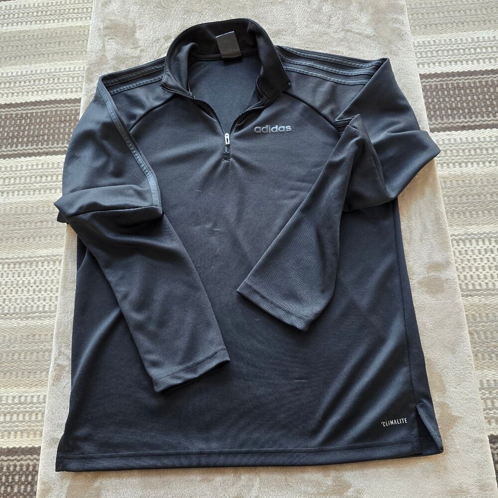 adidas climalite black 1/4 zip performance pullover